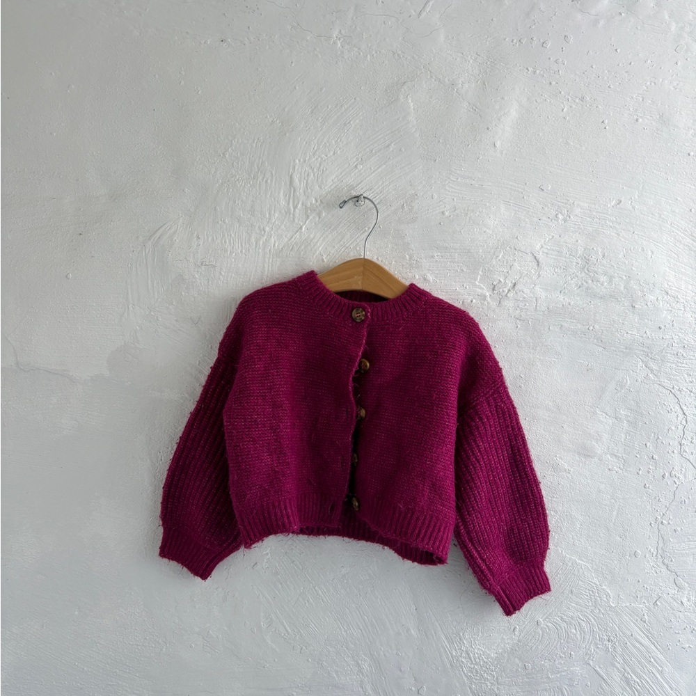 Zara pink fuzzy cardigan size 4-5T